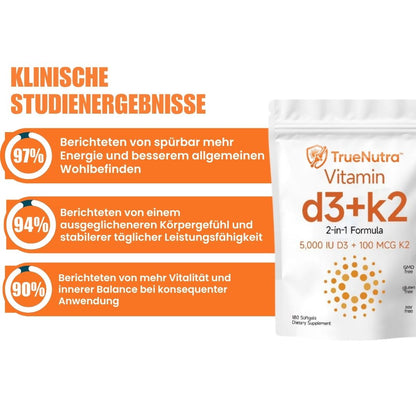 TrueNutra™ | Vitamin D3 + K2 Unterstützung