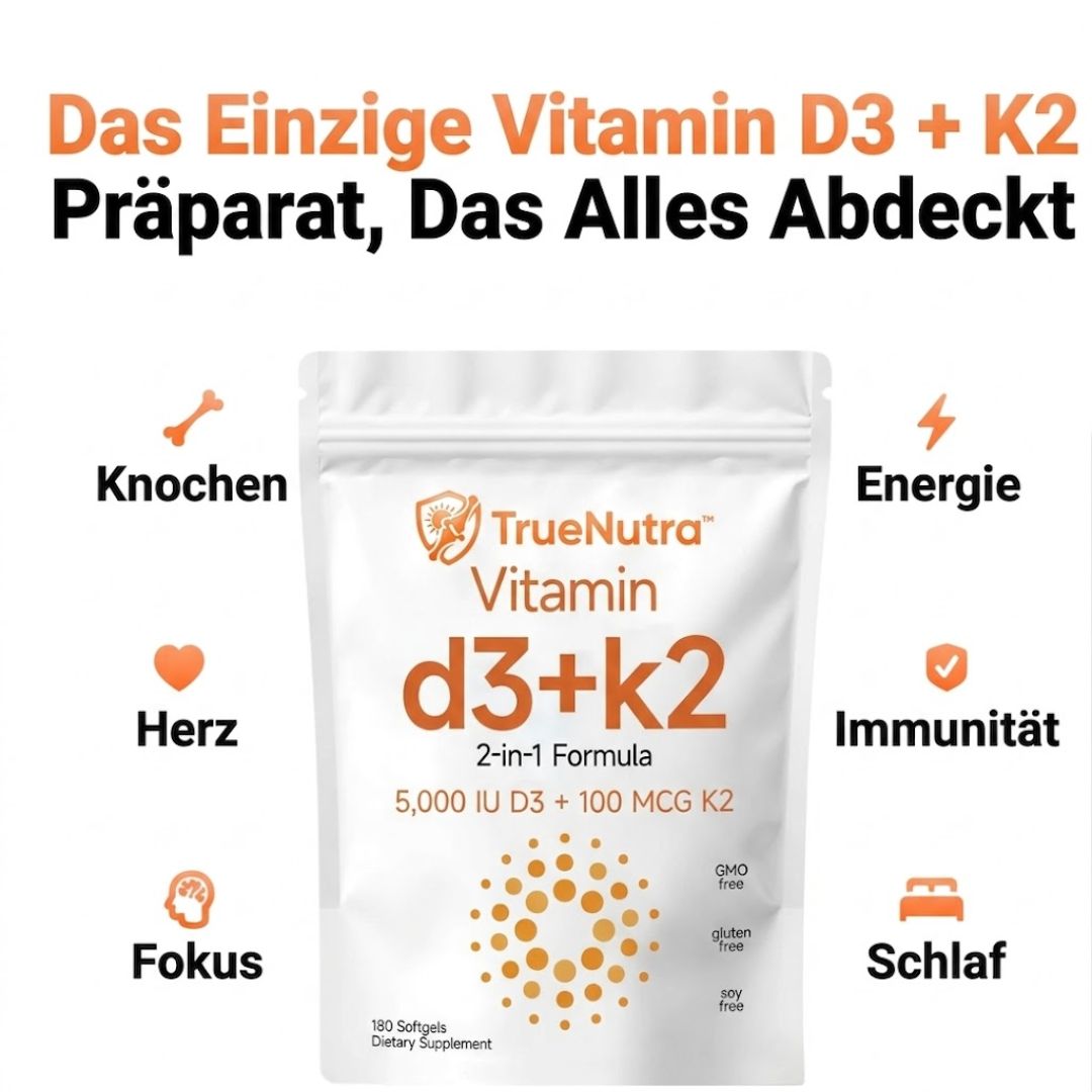 TrueNutra™ | Vitamin D3 + K2 Unterstützung