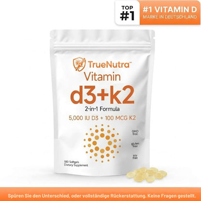 TrueNutra™ | Vitamin D3 + K2 Unterstützung