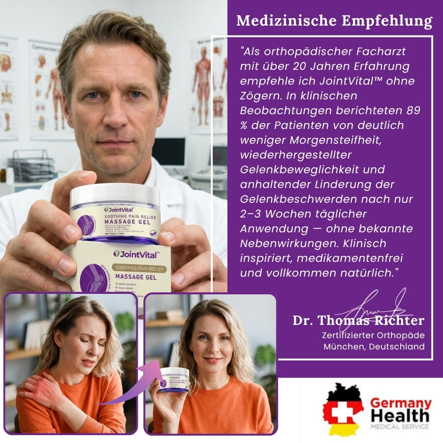 JointVital™ | Lila Gel zur Linderung von Gelenkschmerzen