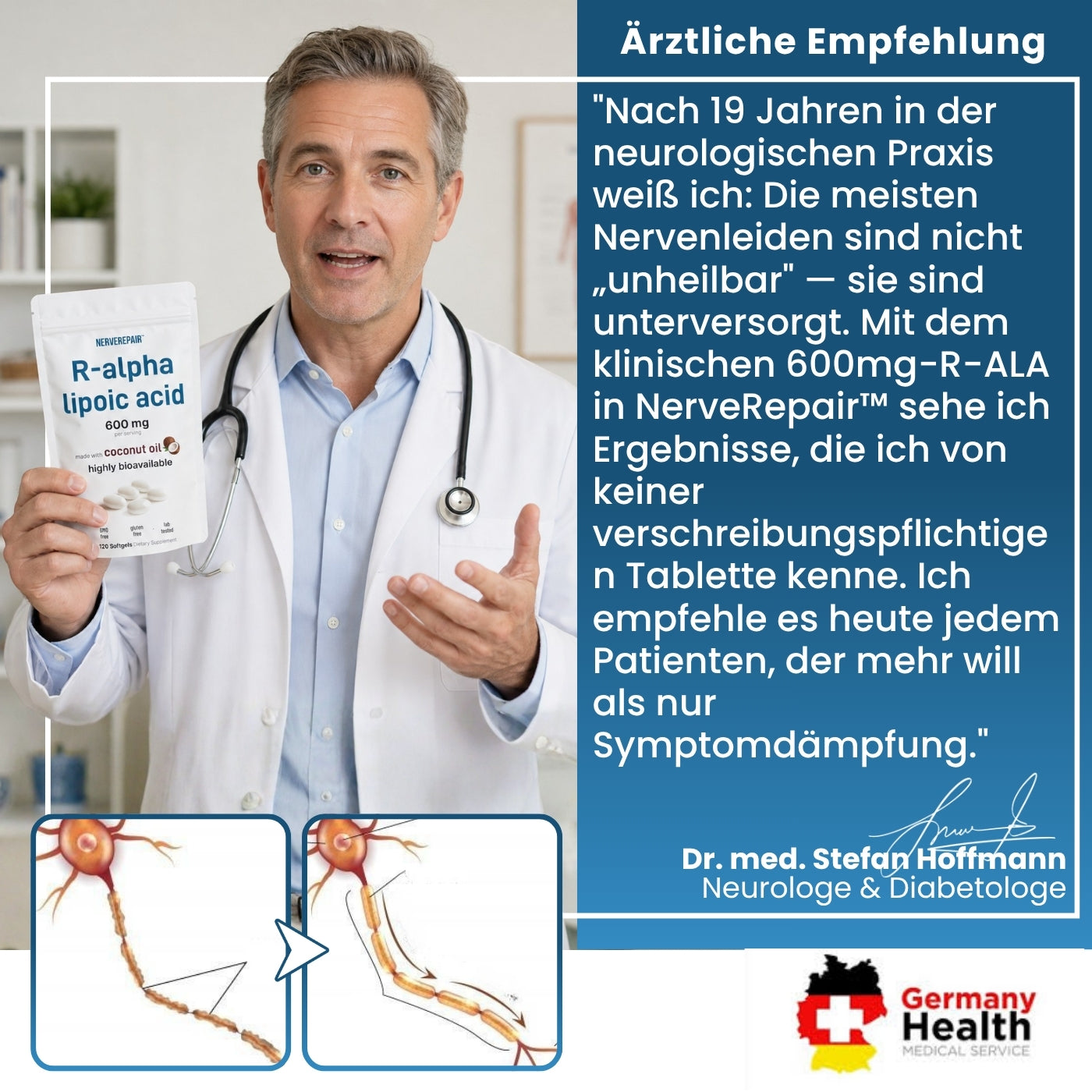 NerveRepair™ | 600mg R-ALA bei Neuropathie