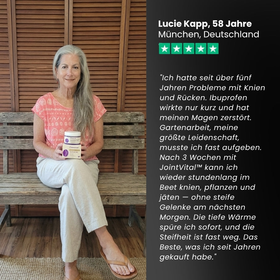 JointVital™ | Lila Gel zur Linderung von Gelenkschmerzen