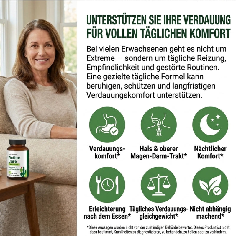 RefluxCare™ | 100% Pflanzlich gegen Sodbrennen
