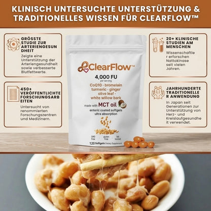 ClearFlow™ | Hochdosierte 4.000 FU Nattokinase Softgel-Kapseln