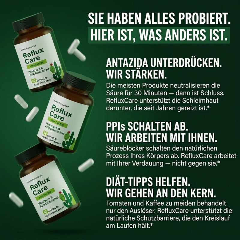 RefluxCare™ | 100% Pflanzlich gegen Sodbrennen