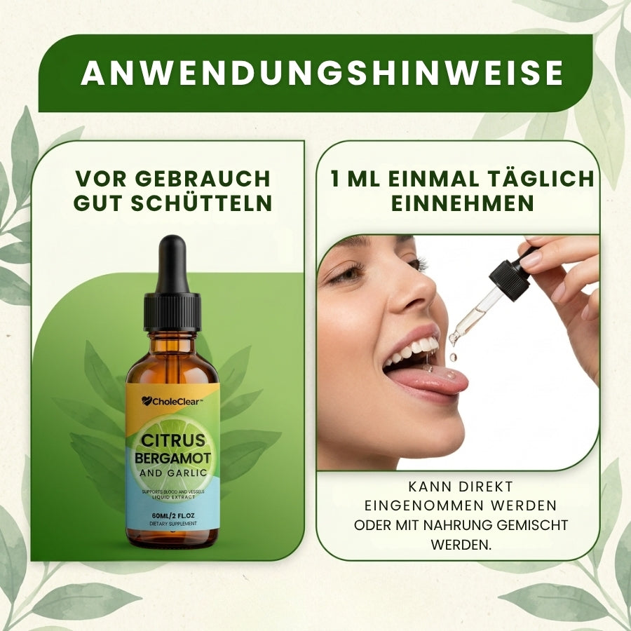 CholeClear™ | 6-in-1 fortschrittliche Herz- und Cholesterin-Unterstützungs-Flüssigtropfen